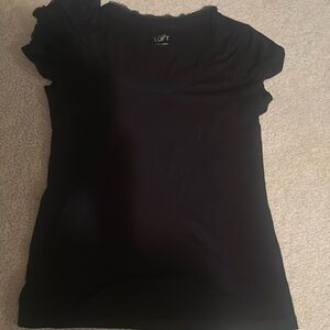 Ann Taylor Loft Black Flair Teeshirt sz m